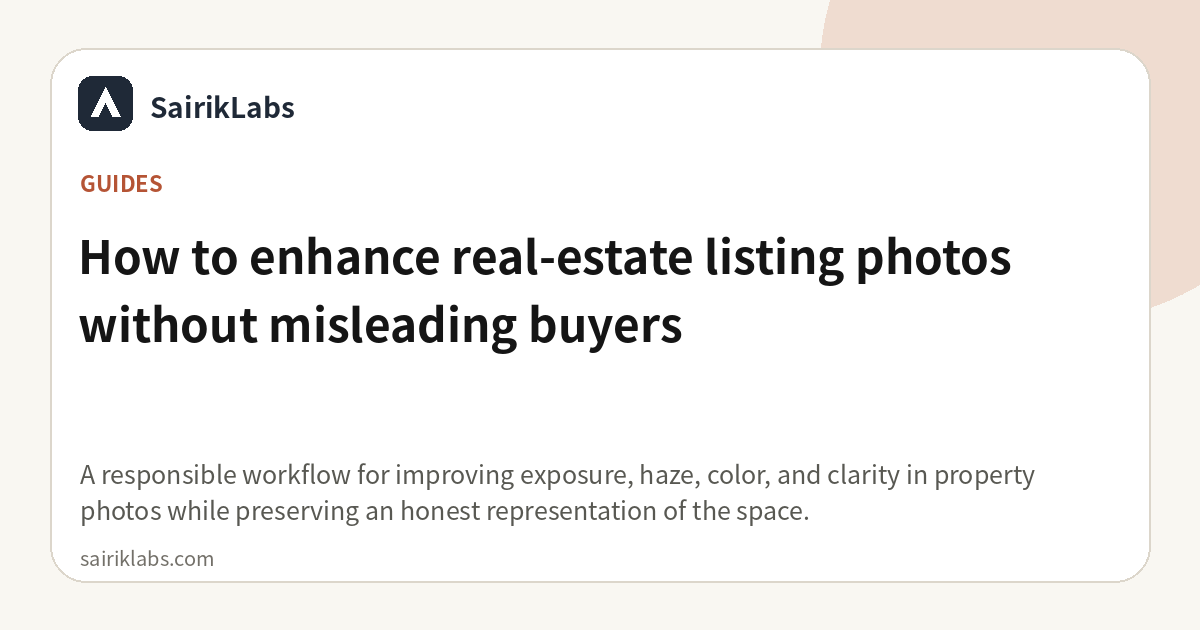 Enhance Real-Estate Listing Photos Responsibly