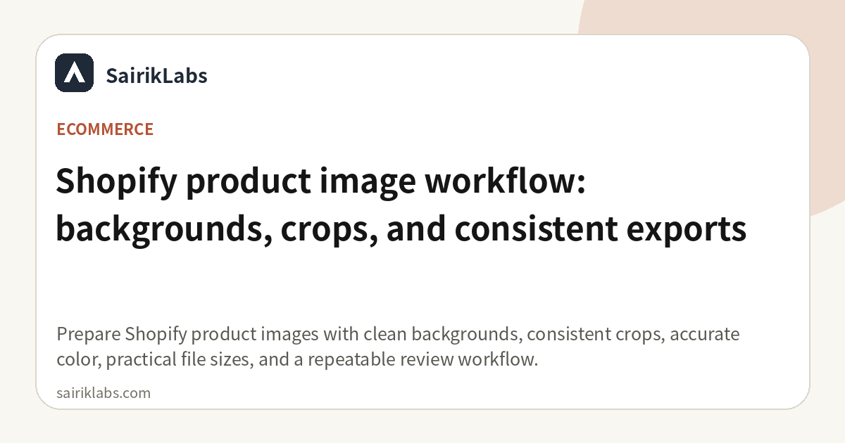 Shopify Product Image Workflow