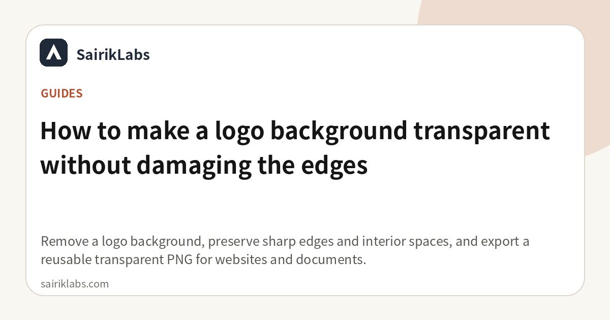 Make a Logo Background Transparent Safely
